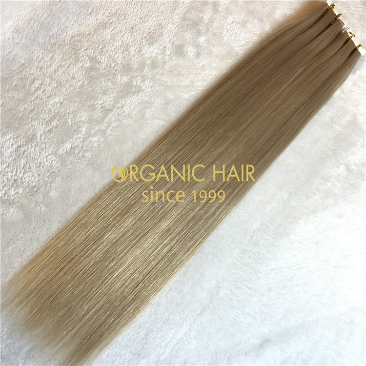 Piano color human hair pu skin weft extensions X116